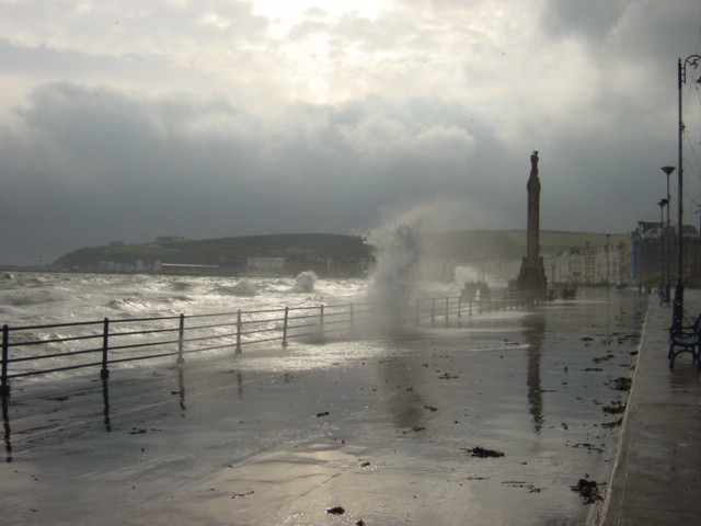 Storm and waves overtopping.