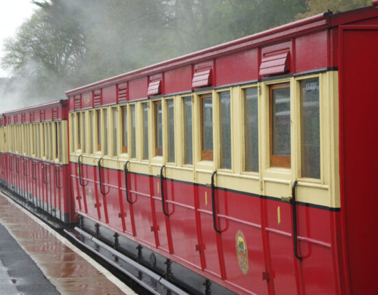 Rolling stock of steam railway.