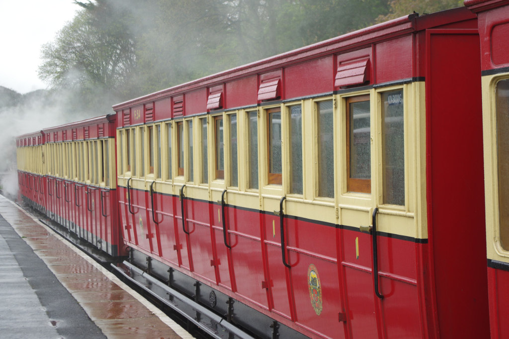 Rolling stock of steam railway.