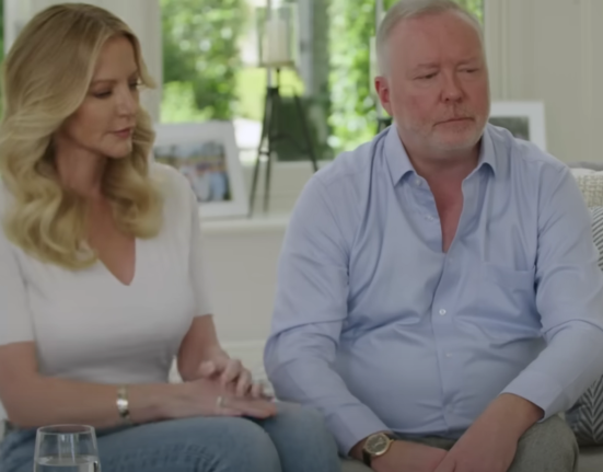 Michelle Mone and Doug Barrowman being interviewed in their home on the Isle of Man,