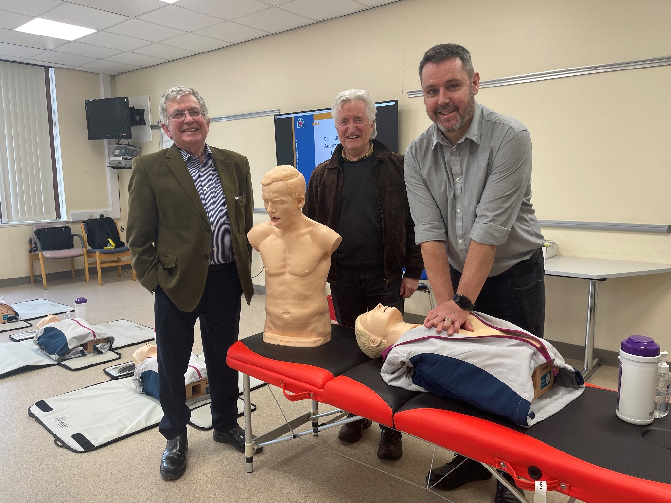 Andrew Kelsey (RDCH Welfare Fund Chairman), Roger Corkill (Welfare Fund Trustee) and Paul Ellis (Manx Care)